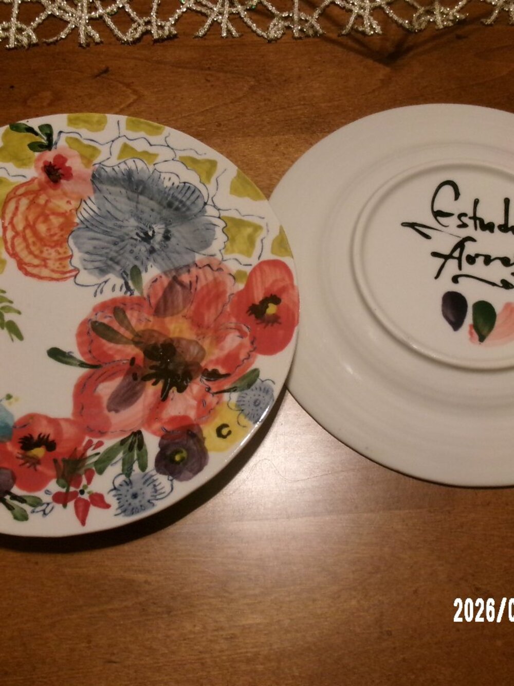Set 2 Anthropologie Estudio Flores Sissinghurst Castle Floral Lunch 8.25" Plates
